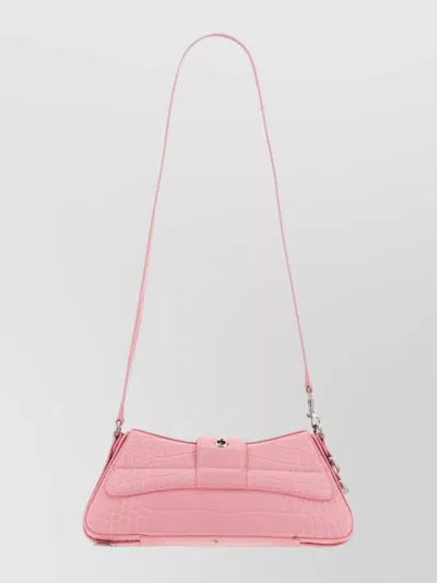 Balenciaga Borsetta A Tracolla Lindsay Con Tracolla E Lavorazione Coccodrillo Da Donna In Rosa Chiaro