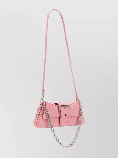 Balenciaga Borsetta A Tracolla Lindsay Con Tracolla E Lavorazione Coccodrillo Da Donna In Rosa Chiaro