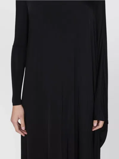 Balenciaga Draped Long Sleeve Maxi Dress In Black