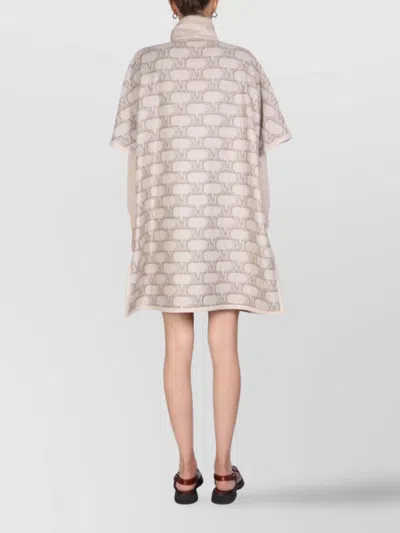 Max Mara Enica Reversible Monogram-pattern Coat In Gray