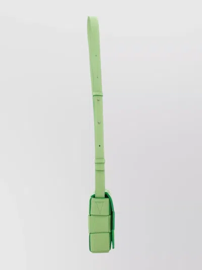 Bottega Veneta Cross-body Woven Design Shoulder Bag In Green