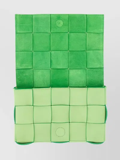 Bottega Veneta Cross-body Woven Design Shoulder Bag In Green