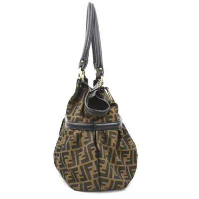 Pre-owned Fendi Brown Canvas Leather Shoulder Bag ()