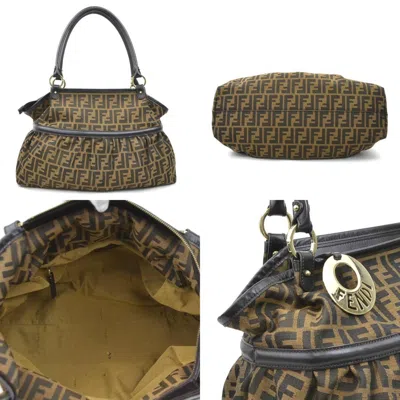 Pre-owned Fendi Brown Canvas Leather Shoulder Bag ()