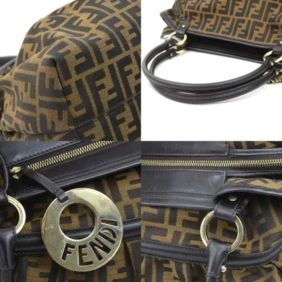 Pre-owned Fendi Brown Canvas Leather Shoulder Bag ()