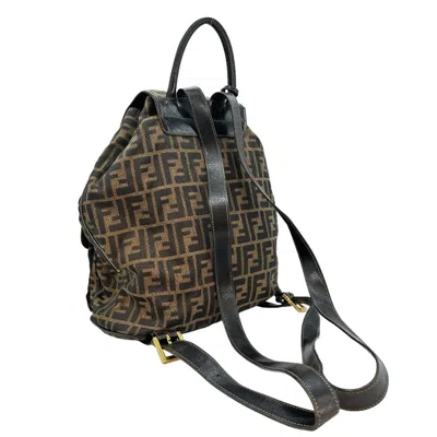 Pre-owned Fendi Backpack Daypack Zucca Canvas Brown Canvas Backpack Bag ()