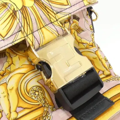 Pre-owned Fendi Gold Nylon Leather Shoulder Bag ()