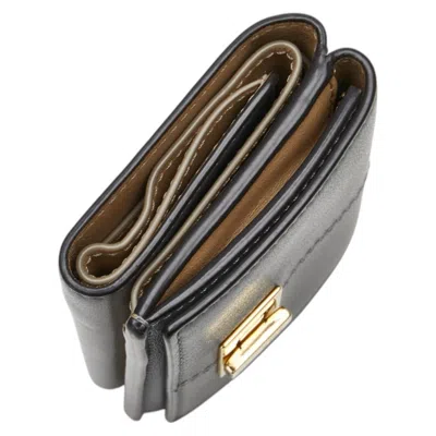 Pre-owned Fendi Gray Beige Leather Wallet (tri-fold) ()