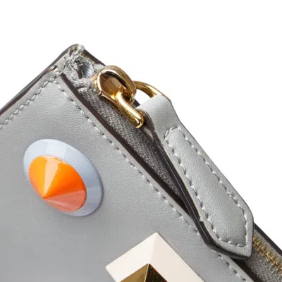 Pre-owned Fendi Gray Leather Coin Purse/coin Case ()