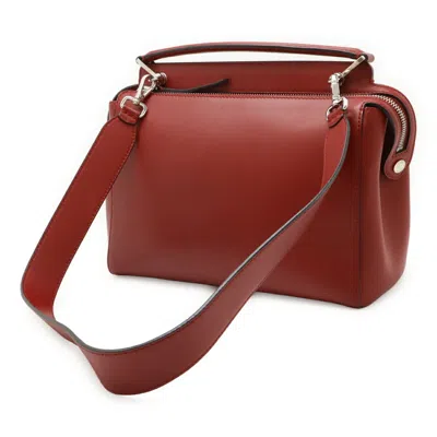 Pre-owned Fendi Red Color Leather Handbag Shoulder Bag ()