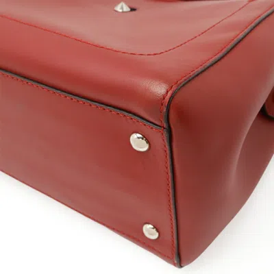 Pre-owned Fendi Red Color Leather Handbag Shoulder Bag ()