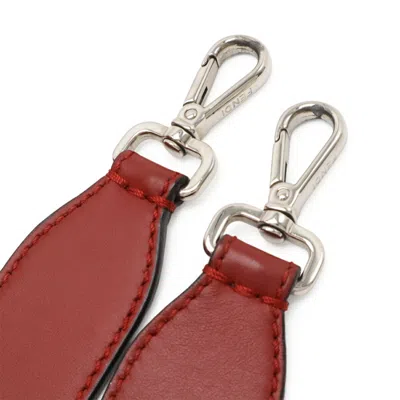 Pre-owned Fendi Red Color Leather Handbag Shoulder Bag ()