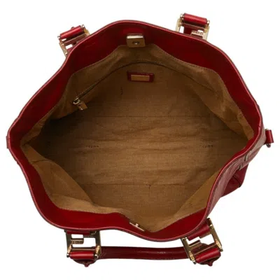 Pre-owned Fendi Red Color Leather Handbag Shoulder Bag ()