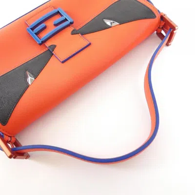 Pre-owned Fendi Red Color Leather Handbag Shoulder Bag ()