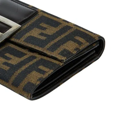Pre-owned Fendi Zucca Brown Canvas Coin Purse/coin Case ()