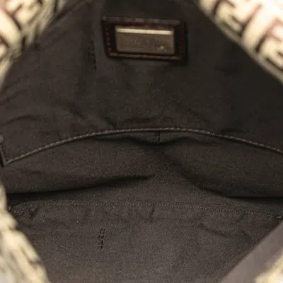 Pre-owned Fendi Zucchino Brown Canvas Leather Shoulder Bag ()