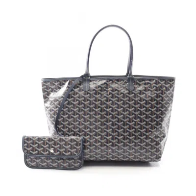 Pre-owned Goyard Multi-color Navy Coated Canvas Leather Tote Bag ()