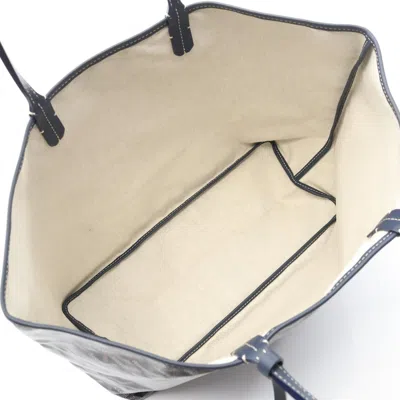 Pre-owned Goyard Multi-color Navy Coated Canvas Leather Tote Bag ()