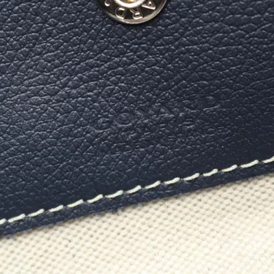 Pre-owned Goyard Multi-color Navy Coated Canvas Leather Tote Bag ()