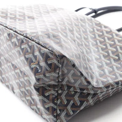 Pre-owned Goyard Multi-color Navy Coated Canvas Leather Tote Bag ()
