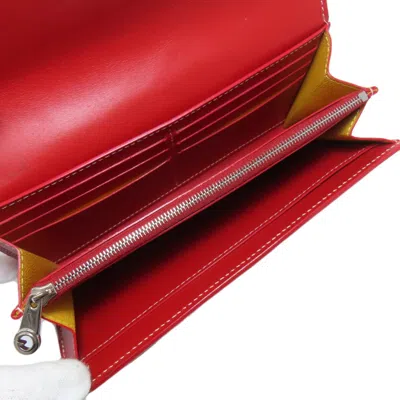 Pre-owned Goyard Red Color Coated Canvas Long Wallet (bi-fold) ()