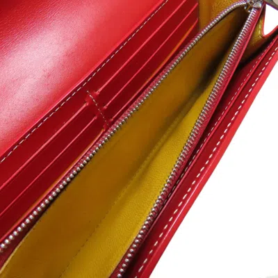 Pre-owned Goyard Red Color Coated Canvas Long Wallet (bi-fold) ()