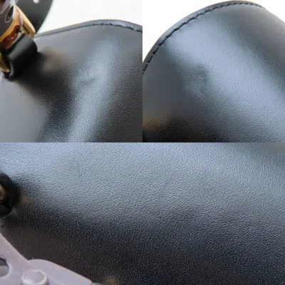 Pre-owned Gucci Bamboo Black Leather Backpack ()