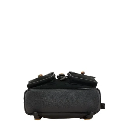 Pre-owned Gucci Bamboo Black Suede Leather Backpack ()