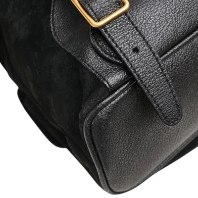 Pre-owned Gucci Bamboo Black Suede Leather Backpack ()