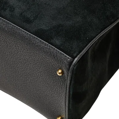 Pre-owned Gucci Bamboo Black Suede Leather Shoulder Bag Tote Bag ()
