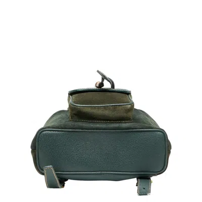 Pre-owned Gucci Bamboo Green Suede Leather Backpack ()
