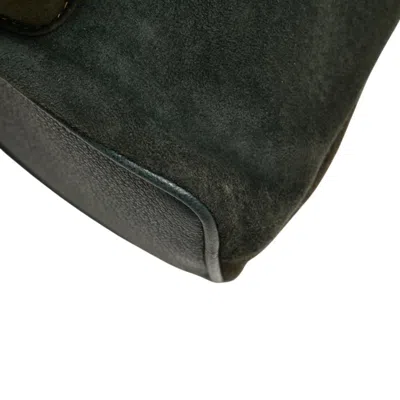 Pre-owned Gucci Bamboo Green Suede Leather Backpack ()