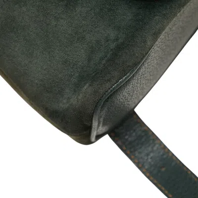 Pre-owned Gucci Bamboo Green Suede Leather Backpack ()