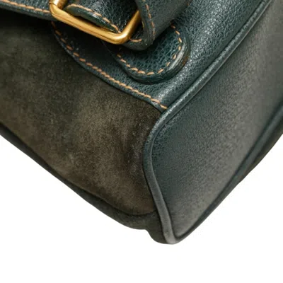Pre-owned Gucci Bamboo Green Suede Leather Backpack ()