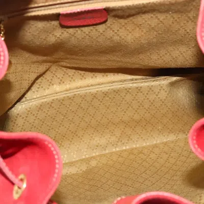 Pre-owned Gucci Bamboo Tassel Backpack Suede Red Suede Backpack Bag ()
