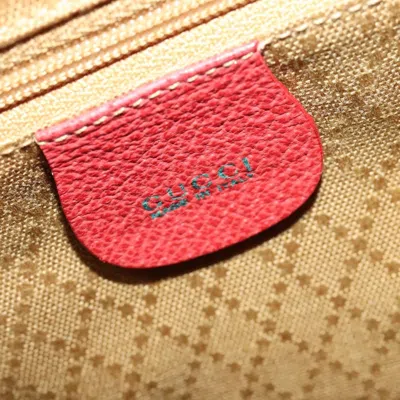 Pre-owned Gucci Bamboo Tassel Backpack Suede Red Suede Backpack Bag ()