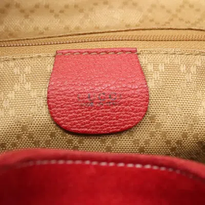 Pre-owned Gucci Bamboo Tassel Backpack Suede Red Suede Backpack Bag ()