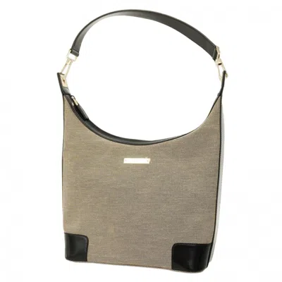 Pre-owned Gucci Beige Black Canvas Shoulder Bag () In Multi