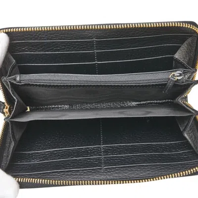 Pre-owned Gucci Beige Black Pvc Leather Long Wallet (bi-fold) () In Multi