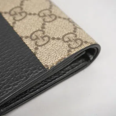 Pre-owned Gucci Beige Black Pvc Leather Wallet (bi-fold) () In Multi