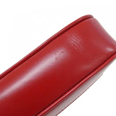 Pre-owned Gucci Beige Black Red Color Gg Canvas Shoulder Bag ()