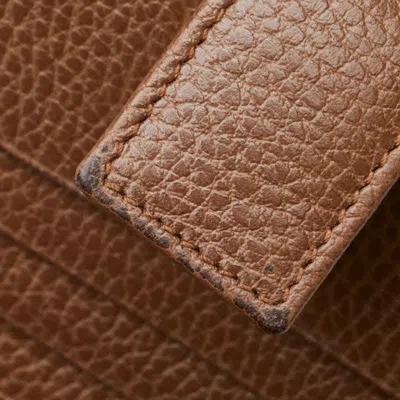 Pre-owned Gucci Beige Brown Canvas Leather Wallet (bi-fold) () In Multi