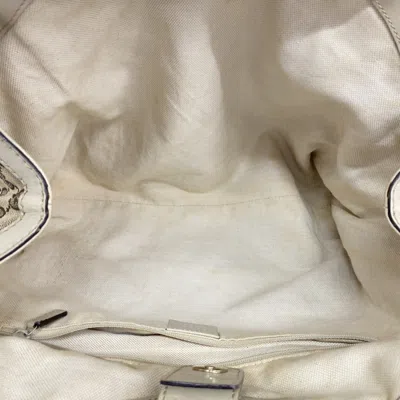 Pre-owned Gucci Beige Brown Canvas Leather Tote Bag () In Multi