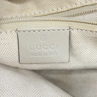 Pre-owned Gucci Beige Brown Canvas Leather Tote Bag () In Multi