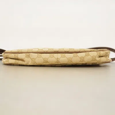 Pre-owned Gucci Beige Brown Canvas Shoulder Bag () In Multi