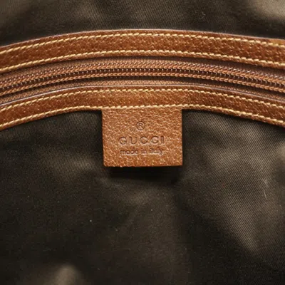 Pre-owned Gucci Beige Brown Canvas Shoulder Bag () In Multi