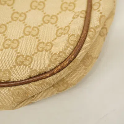 Pre-owned Gucci Beige Brown Canvas Shoulder Bag () In Multi