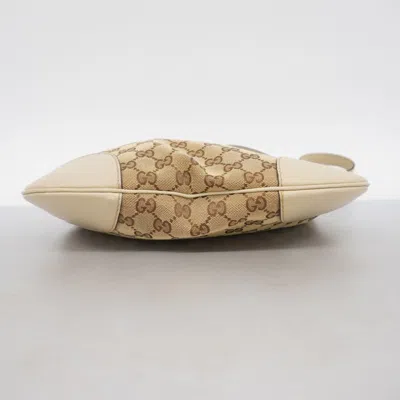 Pre-owned Gucci Beige Brown Canvas Shoulder Bag () In Multi