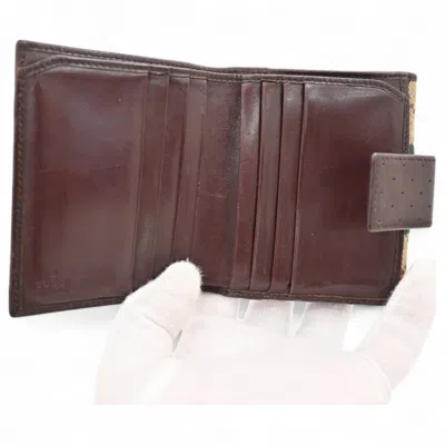 Pre-owned Gucci Beige Brown Leather Wallet (bi-fold) () In Multi