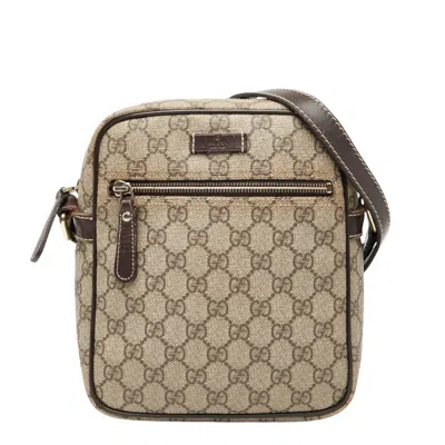 Pre-owned Gucci Beige Brown Pvc Leather Shoulder Bag ()